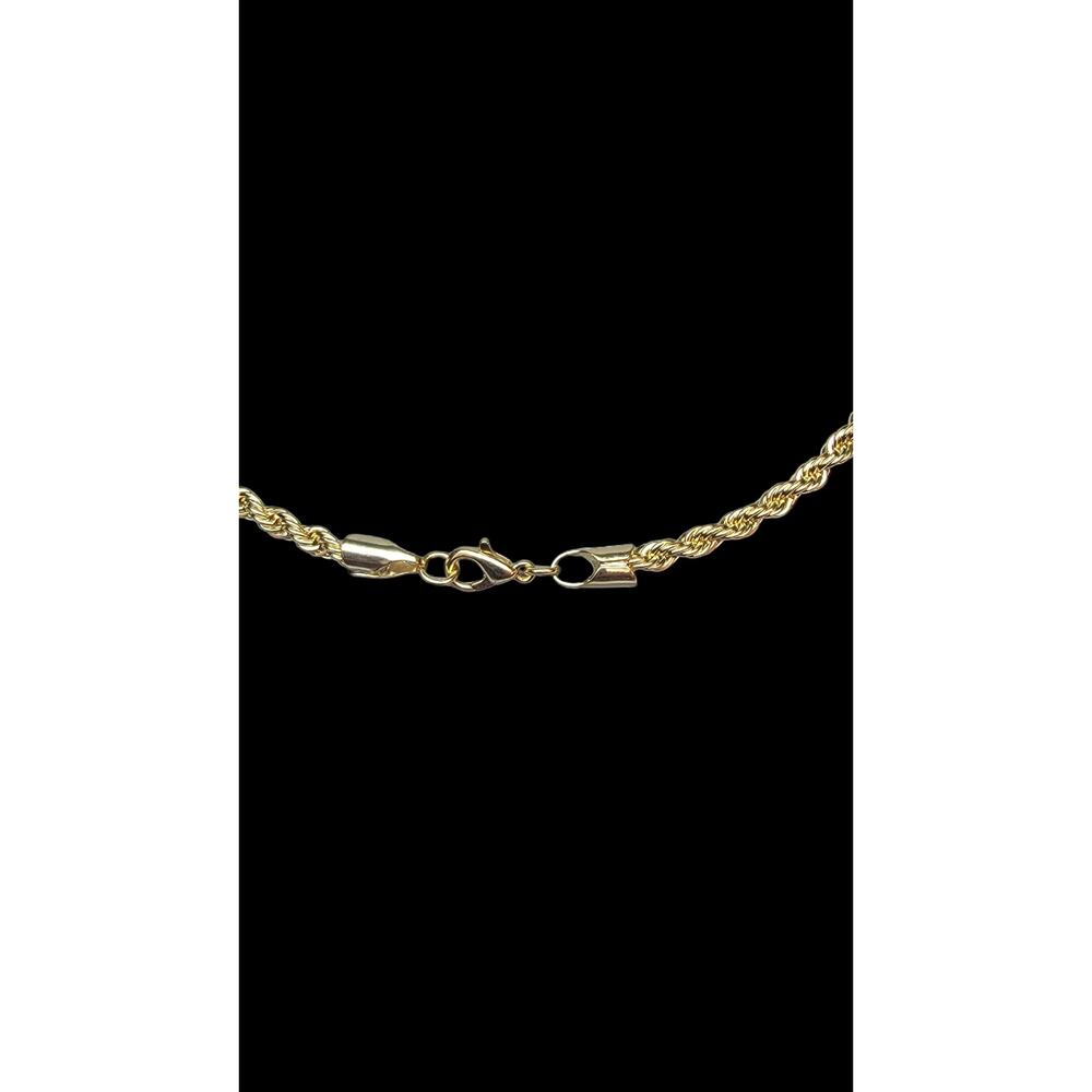 18K Gold Filled Chain Necklace | 4mm Twisted Rope | 18 Inch | Made in Brazil - Picture 4 of 5
